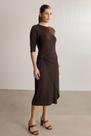 Vestido Midi Chá Lunender Com Sobreposição -