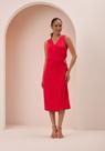 Vestido Midi Chá Transpassado Com Aviamento Lunender C5077