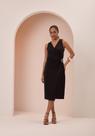 Vestido Midi Chá Transpassado Com Aviamento Lunender C5077