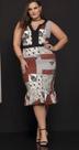 Vestido midi com babado e trasnparencia pala costas