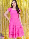 Vestido Midi com Babado Elegante Festa Noiva Convidada