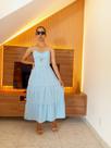 Vestido Midi com Bojo, Lastex, Alça regulável, Forro e Tecido Crepe de Seda Vestido Midi com Bojo, Lastex, Alça regulável, Forro e Tecido Crepe de Seda
