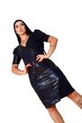 Vestido Midi Com Manga Bufante Transpassado Paetê Plus Size