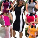 Vestido Midi com Manga Curta e Faixa Lateral Cores