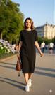 Vestido Midi Croácia em Algodão com Elastano - Tamanho Único