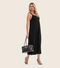 Vestido Midi de Alça em Visco Maquinetada Endless Preto