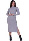 Vestido Midi de Inverno Manga Longa e Gola Alta - c3 PATRÍCIA