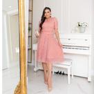 Vestido midi de tule saia prissada