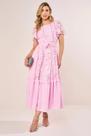 Vestido Midi Evase com Rendas e Babados Fascinius