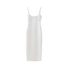 Vestido Midi Feminino com Fenda nas Costas e Alças - Gola Redonda - Estilo Chique