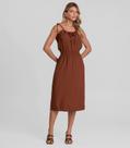 Vestido Midi Feminino De Alça Em Viscose Dianna Marrom Vestido Midi Feminino De Alça Em Viscose Dianna Marrom