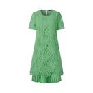 Vestido Midi Feminino De Verão Com Renda E Patchwork ZANZEA Elegante Plissado Manga Curta Para Festa