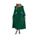 Vestido Midi Feminino Elegante Em A, Casual De Verão E Primavera, Manga Longa, Cintura Marcada E Vestido Midi Feminino Elegante Em A, Casual De Verão E Primavera, Manga Longa, Cintura Marcada E
