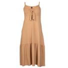 Vestido Midi Feminino Feliny Amarração Caramelo Vestido Midi Feminino Feliny Amarração Caramelo