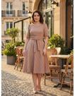 Vestido Midi Feminino Gode Premium Em Malha Cinto Vestido Midi Feminino Gode Premium Em Malha Cinto