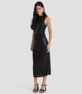 Vestido Midi Feminino Gola Dupla Dianna Preto Vestido Midi Feminino Gola Dupla Dianna Preto