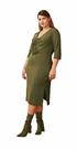 Vestido Midi Feminino Gola V Com Fendas Laterais Ref. 15625