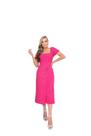 Vestido Midi Feminino Malha Lese Manga Curta Evangelico Plus size