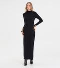 Vestido Midi Feminino Manga Longa Ribana Rovitex Preto