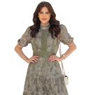 Vestido Midi Feminino Renda Forrado Moda Clássica Modesta Vestido Midi Feminino Renda Forrado Moda Clássica Modesta