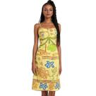 Vestido Midi Floral Tropical Feminino com Amarração nas Costas Boho Chic Verão Elegante