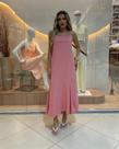Vestido Midi Fluido Reto com Alças Finas - Cousin Woman - Rosa