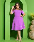 Vestido Midi Godê Feminino Manga Curta Moda Evangélica Civil Acinturado Boneca Princesa Atacado Festividade Oferta