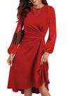 Vestido midi Happy Sailed Fashion 2024 de manga comprida para mulheres Vestido midi Happy Sailed Fashion 2024 de manga comprida para mulheres