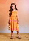 Vestido Midi Infantil Malha Cotton Laranja Candy Momi