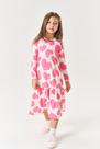 Vestido Midi Infantil Menina Corações Rosa Mundo Cinti