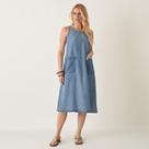 Vestido Midi Jeans Liocel com Bolsos Vestido Midi Jeans Liocel com Bolsos