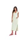 Vestido Midi Lado Avesso Com Bolsos Na Frente Verde Lima