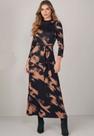 Vestido Midi Lado Avesso Com Manga Preto
