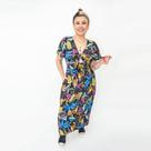 Vestido Midi Leninha Amarração na Frente com Bolsos Preto