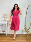 Vestido Midi Malha Lese com Babado Plissado Moda Evangélica Vestido Midi Malha Lese com Babado Plissado Moda Evangélica