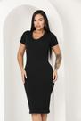 Vestido Midi Manga Curta Decote V em Tecido Anarruga Modelagem Perfeita e Sem Transparência Vestido Midi Manga Curta Decote V em Tecido Anarruga Modelagem Perfeita e Sem Transparência