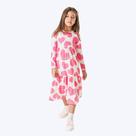 Vestido Midi Manga Longa Estampa Corações Infantil Menina Mundo Cinti 12333 Offwhite