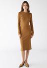 Vestido Midi Manga Longa Fendas Laterais Ribana Premium