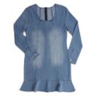 Vestido Midi Manga Longa Moda Evangélica Casual com Elastano