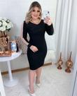 Vestido Midi Manga Tule Moda Evangélica Feminina