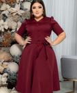 Vestido mídi marsala Plus size Vestido mídi marsala Plus size