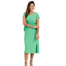 Vestido Midi Over Casual Ribana Anarruga Confort Com Cinto e Fendas Moda Primavera Verão Slim 73923A