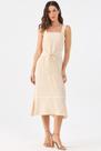 Vestido Midi PKS Bicolor Bege