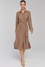 Vestido Midi PKS Chemise Caqui