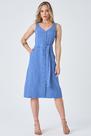 Vestido Midi PKS com Botões Azul