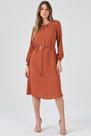 Vestido Midi PKS Com Cinto Terracota