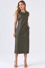 Vestido Midi PKS material sintético Verde Militar Vestido Midi PKS material sintético Verde Militar
