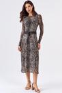 Vestido Midi PKS Tule Estampa Animal Print
