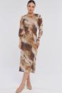 Vestido Midi PKS Tule Estampa Brown Spots
