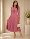 Vestido Midi Plissado Feminino Caimento Sofisticado Moda Evangélica Manga Longa Rosa Inverno Frio Cor:RosaTamanho:P(38) Vestido Midi Plissado Feminino Caimento Sofisticado Moda Evangélica Manga Longa Rosa Inverno Frio Cor:RosaTamanho:P(38)